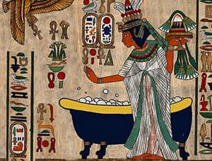 evidence of Egyptian hot tubs is found on murals